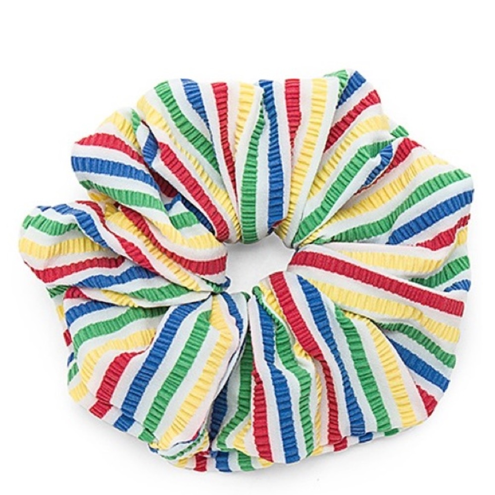 Solid and Striped Multi-Colored Scrunchie
